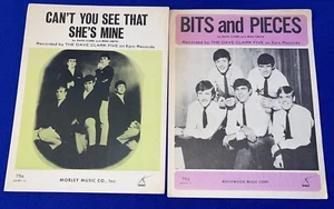 (2)vintage Dave Clark Five SHEET MUSIC Can't You See That She's Mine/Bits Pieces - Picture 1 of 3