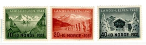 1943 Norway Stamp SC# B32 B33 B34 MLH OG - Picture 1 of 1