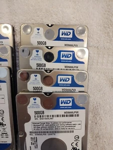 WESTERN DIGITAL 500GB 2.5" 5400RPM SATA HD LAPTOP PC WD5000LPVX QTY 0f 4(tested) - Picture 1 of 1