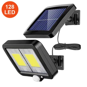 128 LED Solarleuchte Solarlampe mit Bewegungsmelder Außen Fluter Sensor StrahleW - Bild 1 von 12
