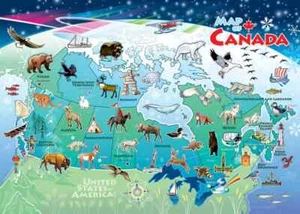 Map of Canada 35 Piece Tray Jigsaw Puzzle Cobble Hill New - Picture 1 of 2