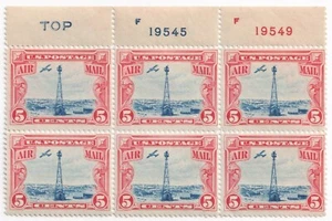 C11 1928 Beacon Plate Block 6 Mint Never Hinged OG Blue TOP LFT F19545 F19549 - Picture 1 of 2
