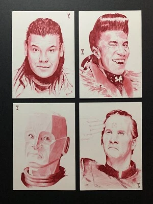 ACEO Set of 4 🪐 RED DWARF Cast Original Sketch Cards Signed Art by Daeg 2024 - Image 1 of 4