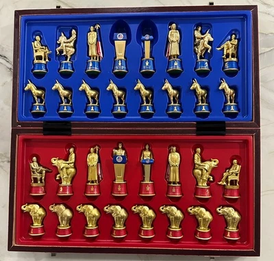 2020 BATTLE FOR THE WHITE HOUSE COMPLETE! CHESS SET 32 PCS, Plus Biden/Harris - Image 1 of 4
