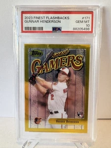 Gunnar Henderson 2023 Topps Finest Flashbacks #171 SP Rare Gold Gamers RC PSA 10 - Picture 1 of 2