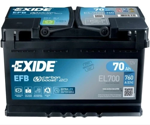 EXIDE EL700 096 EFB Stop / Start Batterie de voiture 12V 70AH 720CCA - Photo 1/1