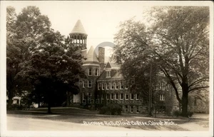 RPPC Olivet,MI Burrage Hall c1940s Eaton County Michigan - Picture 1 of 5