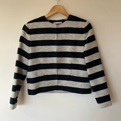 Alice + Olivia tweed cropped blazer, hook and eye closure - Image 1 of 4