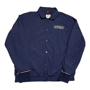 O'neill Surfing Company USA Navy Blue Nylon Snap Closure Windbreaker Men's M - Picture 1 of 8