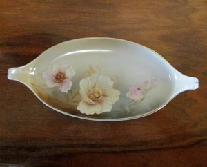RS GERMANY VINTAGE HAND PAINTED POPPIES 10" LONG BOWL - Picture 1 of 5