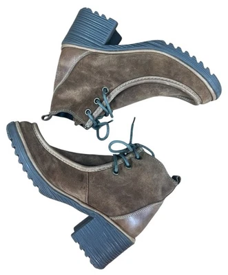 Fly London Botas Mujer US 9-9.5 EU 40 Marrón Gamuza Cuero Botines Gruesos Foto 1 de 4