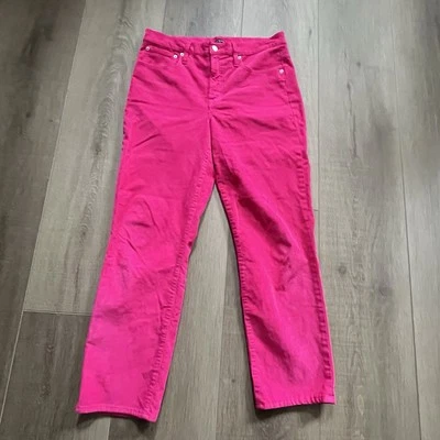J. Pantalones de pana Crew para mujer 33x27" rosa intenso # AB651 elásticos tiro alto Barbie Foto 1 de 4