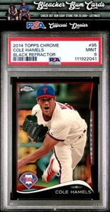 2014 Topps Chrome 95 Cole Hamels Black Refractor /100 PSA 9 - Picture 1 of 2