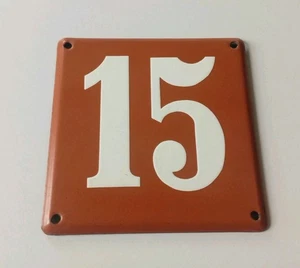 Alte Email, Emaille Hausnummer 15, Nr. 15 Groß 14,8 x 14,8 cm - Bild 1 von 14