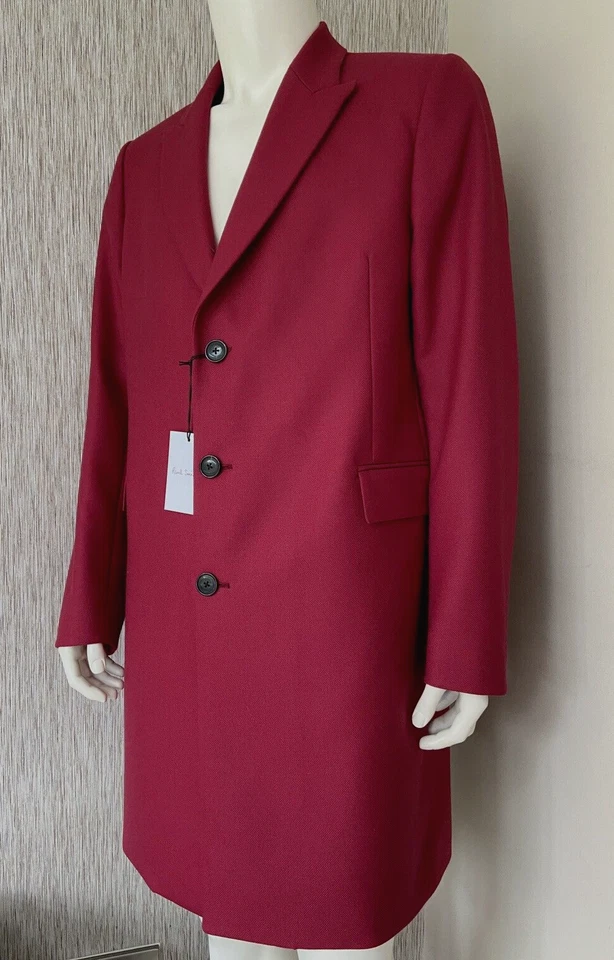 PAUL SMITH BERRY RED EPSOM COAT SIZE 42R RETAIL £900 MADE IN ITALY BNWT - Image 1 of 4