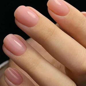 GLAMMERMAID Extra Short Press on Nails, Nude Pink Fake Nails Short Squoval - Bild 1 von 12