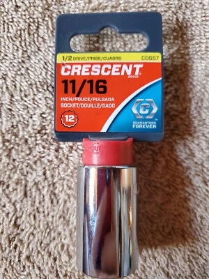 Crescent 1/2" Drive 11/16 inch 12 Pt Chrome Standard Socket - Image 1 of 4