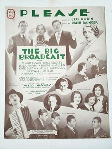 Vintage Antique Sheet Music Please The Big Broadcast 1932 Robin & Rainger - Picture 1 of 4