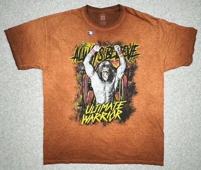 Camiseta Ultimate Warrior Para Hombre Naranja Lavado Ácido WWE Lucha Talla Grande Foto 1 de 4