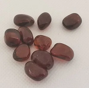 Hessonit: 10 abgerundete & polierte Nuggets 8-12mm m- braun- zus. 78ct - Bild 1 von 5