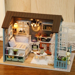 DIY Miniature Dollhouse Kit Realistic 3D Wooden House Room Craft with L4N6 - Picture 1 of 12