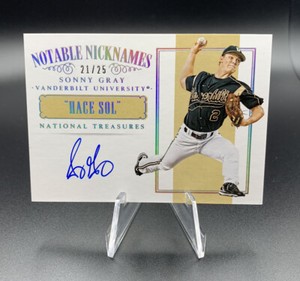 Sonny Gray 2015 National Treasures Notable Nicknames Twins Reds Candy /25 RARE