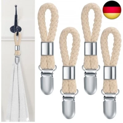 LJAPPLIED 4 Stück Handtuch Clips zum Aufhängen, Handtuchclips mit Schlaufen, H - Bild 1 von 4