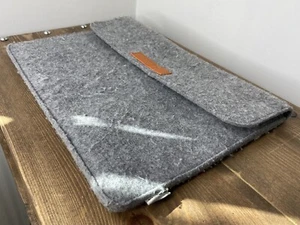 Grey lined soft close fabric laptop / ipad protective case cover - Afbeelding 1 van 11