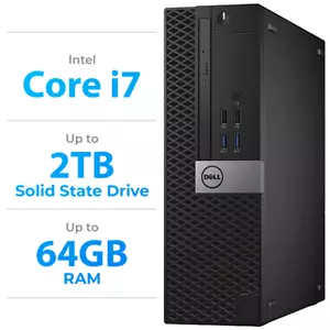Dell Desktop Computer PC i7 - up to 64GB RAM - 2TB SSD - Windows 10 or 11 - WIFI - Picture 1 of 7