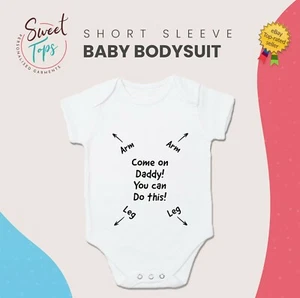 COME ON DADDY YOU CAN DO THIS BABY BODY SUIT GROW VEST KID CHILDREN GIFT - Picture 1 of 1