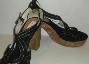 *NEW* Women's MIXIT Wedge Heels Sandals Strap Shoes, Size: 8.5 - Black, ORP $50