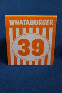 WHATABURGER TABLE TENT CARD ORDER NUMBER # 39 * NFL NASCAR MLB NBA  - Picture 1 of 1