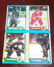 Topps Hockey  box bottom panel Kevin Dineen , Joe Mullen 1989 1990 M N O P