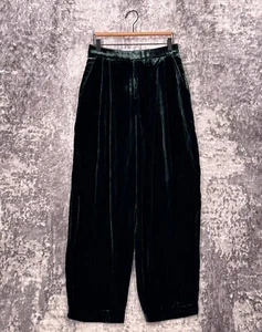 New Banana Republic Pants 4 Womens Norte Silk Velvet Relax Trouser Emerald Green - Picture 1 of 7