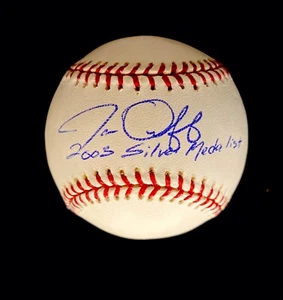 JUSTIN ORENDUFF  "2003 Silver Medalist" Autograph -Signed OML baseball -DODGERS! - Picture 1 of 3