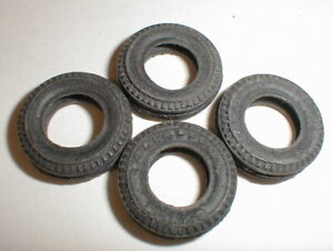 4 Treaded Tires with Inside Groove 7/8" X 5/16" X 3/16" ID Strombecker Slot Car 