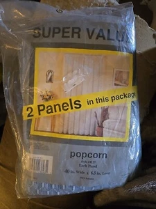 2 Panels Vntg Popcorn Blue Lace Curtain Panels Kmart Super Value USA 40x63 NoS - Imagen 1 de 3