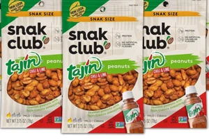 Snak Club Tajin CHILI & LIME Seasoned PEANUTS {LOT OF 3 BAGS} SNAK SIZE - Picture 1 of 2