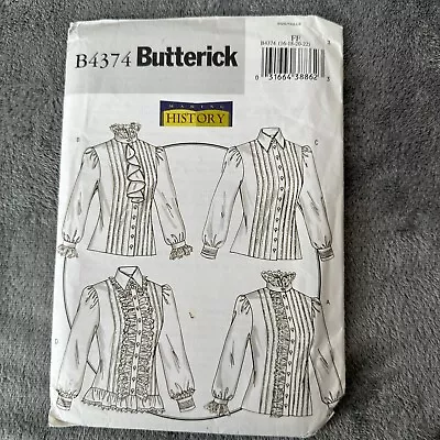 Butterick B4374 Sz 16-22 Romantic Blouse Top Pleated History Costume Cosplay - Image 1 of 4