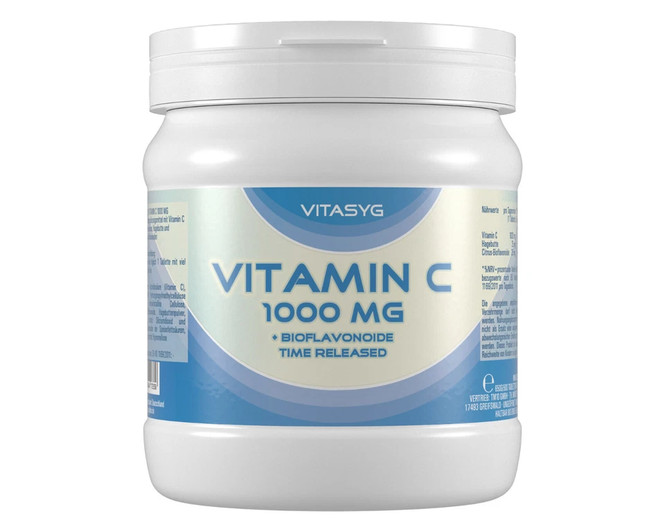 (1 /650g)vitasyg Vitamin C 1000 MG - 500 Tabletten Bioflavonoide Hagebutte