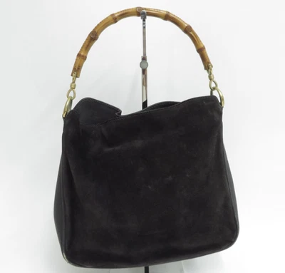 Authentic GUCCI Bamboo Suede Shoulder Hand Bag I#46668 - Image 1 of 4