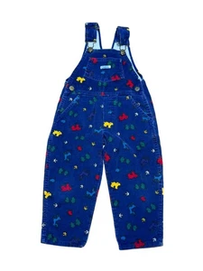 Vintage 90s Carters Baby Corduroy Overalls Unisex Multicolor Forest Animal 3T - Picture 1 of 7