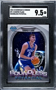 2024-25 Bowman University Chrome #BP-3 Cooper Flagg Boundless Potential SGC 9.5 - Picture 1 of 2
