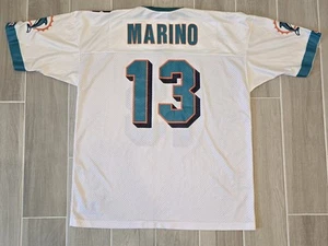Vintage Champion Dan Marino #13 Miami Dolphins NFL Jersey Large (48) Home White - Picture 1 of 16