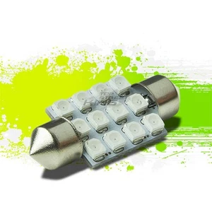 12 SMD 12SMD 36MM COLOR ÁMBAR 3528 5050 LED BOMBILLA INTERIOR CÚPULA/MAPA - Imagen 1 de 1