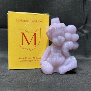 Vintage Mosser Slag Glass McGoo the Clown Orchid Opaque Purple 1981 With Box - Picture 1 of 11
