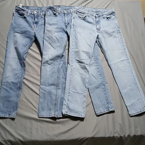 Levis 511 Jeans Mens 32x30 Blue Slim Straight Fit Light Wash Denim Durable Lot 3 - Picture 1 of 12