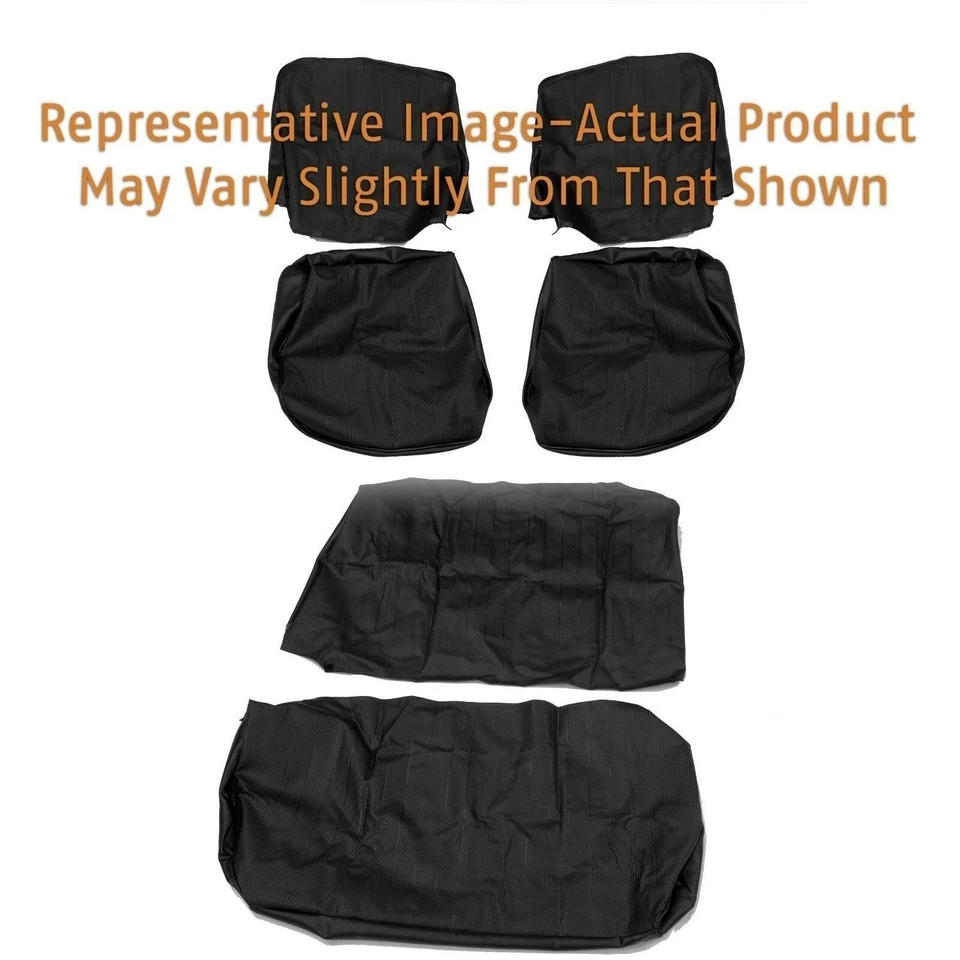 Fundas de asiento antideslizantes de vinilo negro para convertibles Beetle 1968-1969 Foto 1 de 1