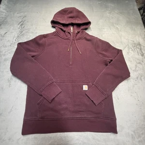 Carhartt Hoodie Damen Small Relaxed Fit Half Zip Pullover Sweatshirt Taschen - Bild 1 von 8