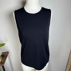 Lands' End Black Lightweight Crew Neck Shell Tank - PR-NWOT - Size S (6-8) - Picture 1 of 11